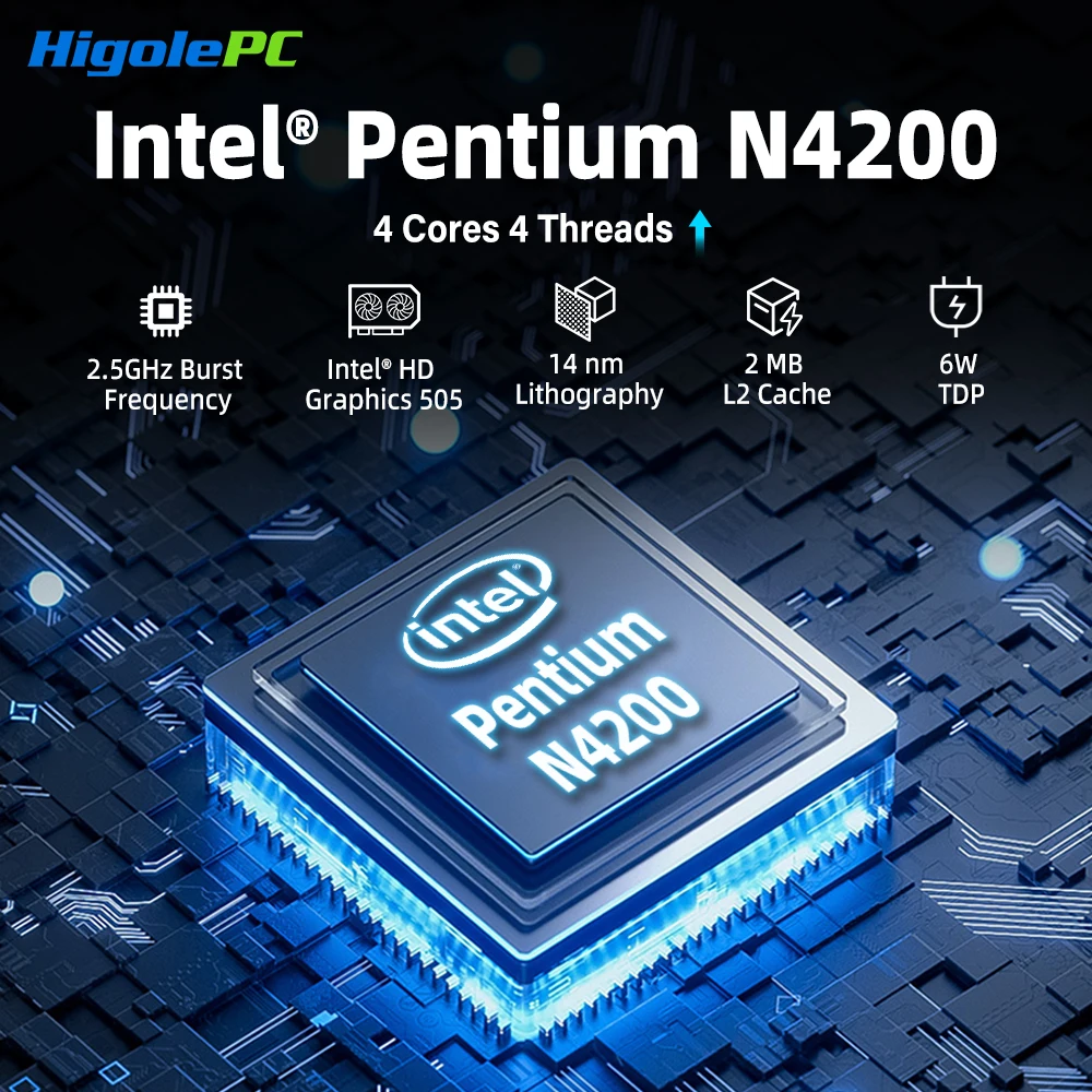MiniPC Stick Fanless,Micro Desktop Computer CPU J3455,4GB/64GB,Gigabit Ethernet,4K@60Hz Output,Business,Office & Digital SignagE