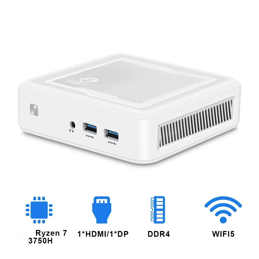 AMD Ryzen 7 2700U/3750H/Ryzen 5 2500U/3550H Mini PC Windows 11 Pro DDR4 M.2 SSD Desktop Office MINI PC Gamer Computer