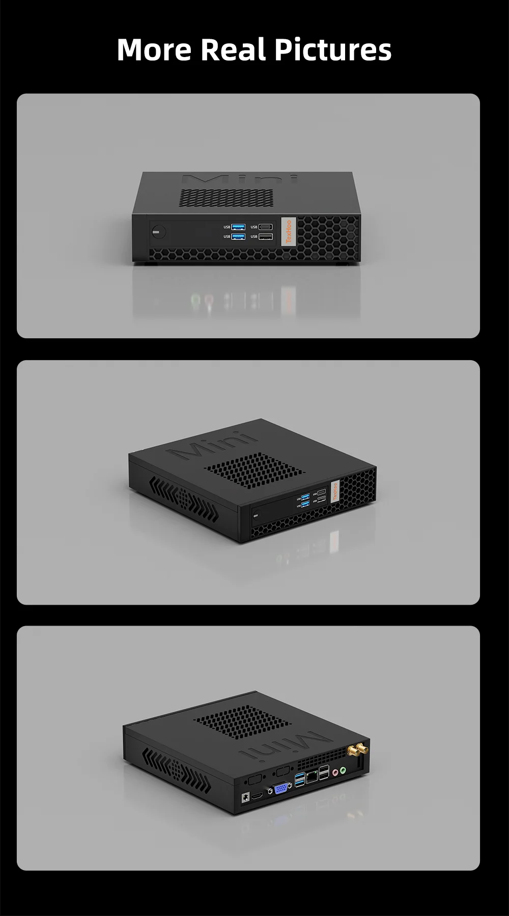 TexHoo Mini PC Intel Core I5 13500H/N5095 Windows 11 PC 16GB DDR4 512GB SSD Dual-Band WiFi 6 BT5.2 4K@60Hz Gaming Computer PC