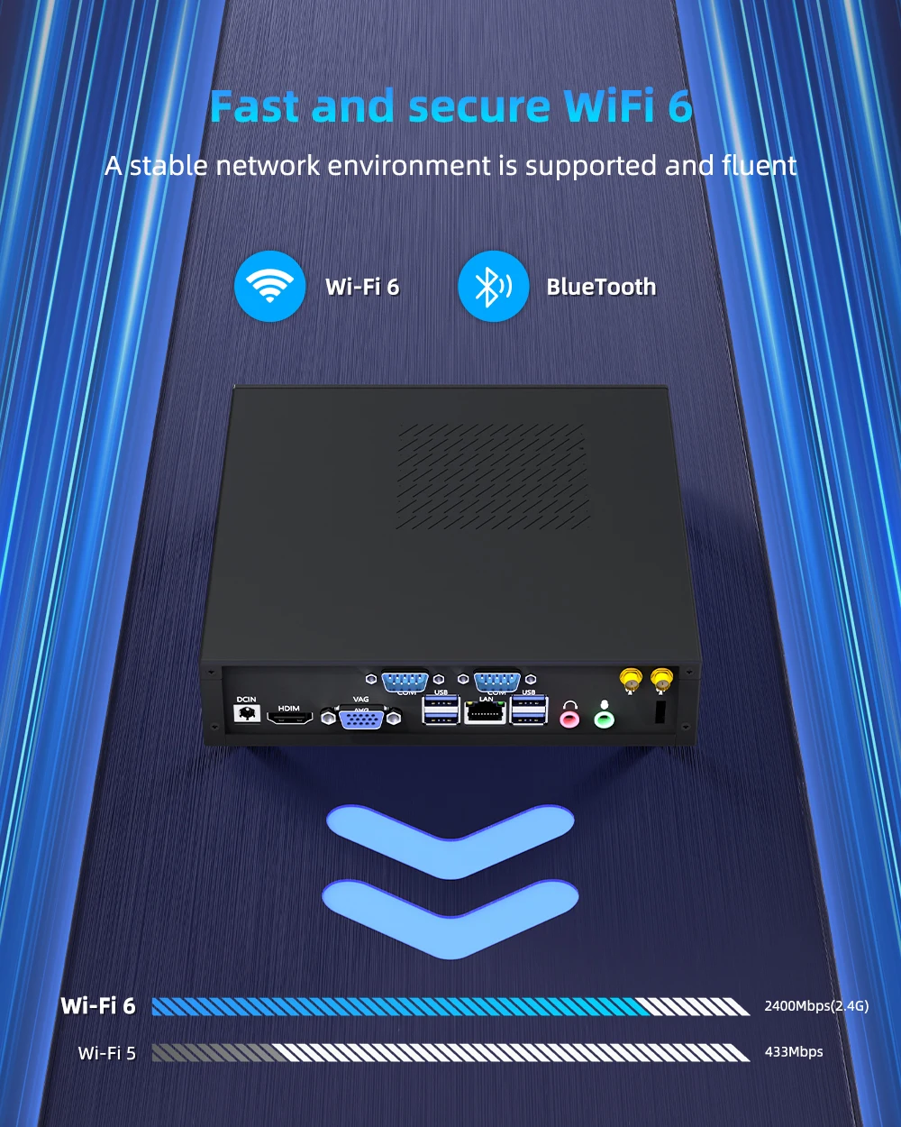 TexHoo Mini PC Intel Core I5 13500H/N5095 Windows 11 PC 16GB DDR4 512GB SSD Dual-Band WiFi 6 BT5.2 4K@60Hz Gaming Computer PC