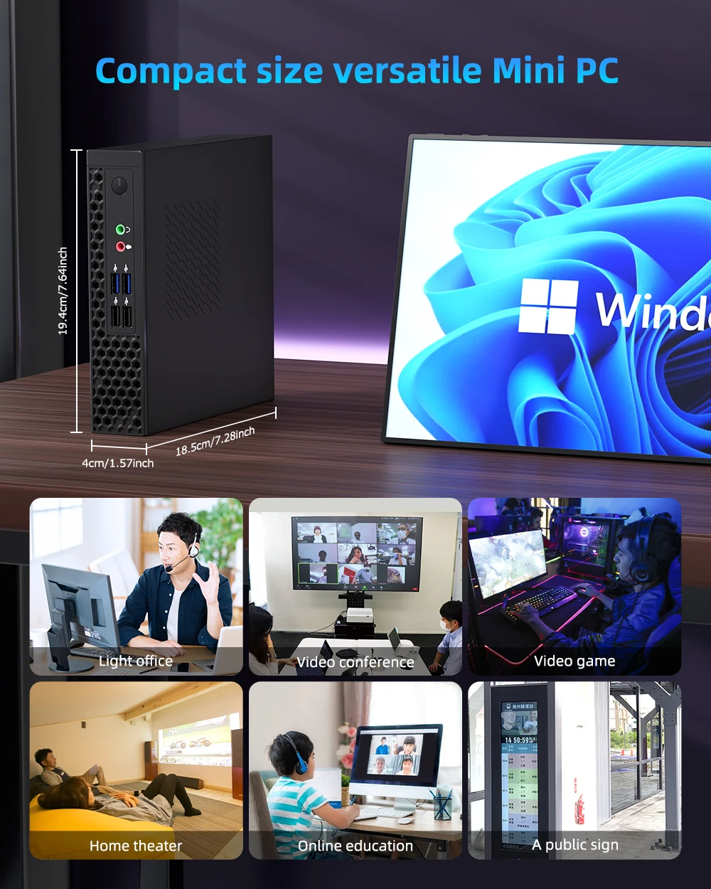 TexHoo Mini PC Intel Core I5 13500H/N5095 Windows 11 PC 16GB DDR4 512GB SSD Dual-Band WiFi 6 BT5.2 4K@60Hz Gaming Computer PC