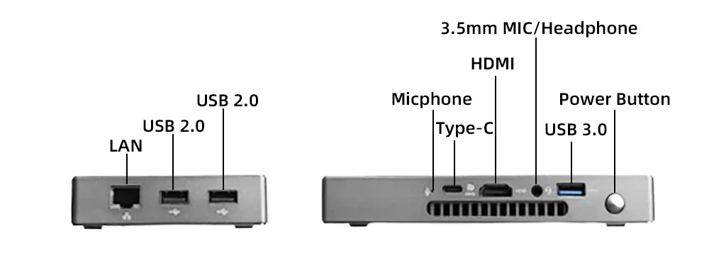 SZBOX Alder Lake N100 JX5 Pocket Mini PC LPDDR5 12GB 1TB Windows 11 WIFI6 BT5.2 Type-C Metal Body Dual Screen Portable Computer