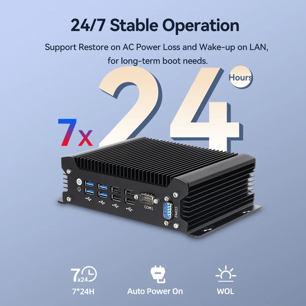 XCY-X58 Fanless IPC I5-1335U I7-10710U Mini PC 2x DB9 RS232 2x Ethernet 8xUSB WiFi 4G Modem Support Win10/11 Linux DC12-19V