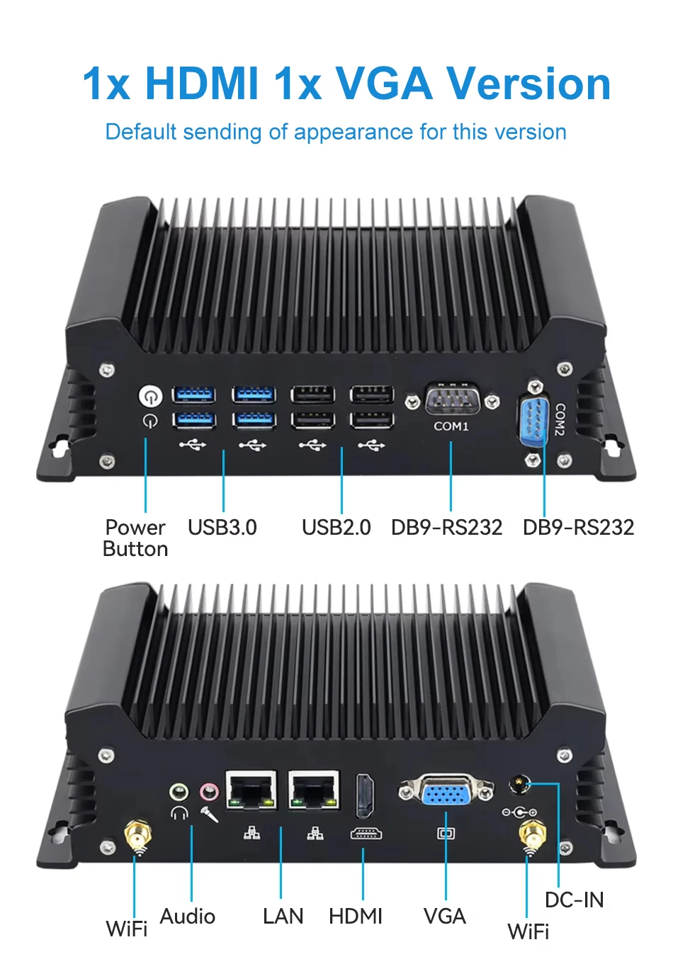 XCY-X58 Fanless IPC I5-1335U I7-10710U Mini PC 2x DB9 RS232 2x Ethernet 8xUSB WiFi 4G Modem Support Win10/11 Linux DC12-19V
