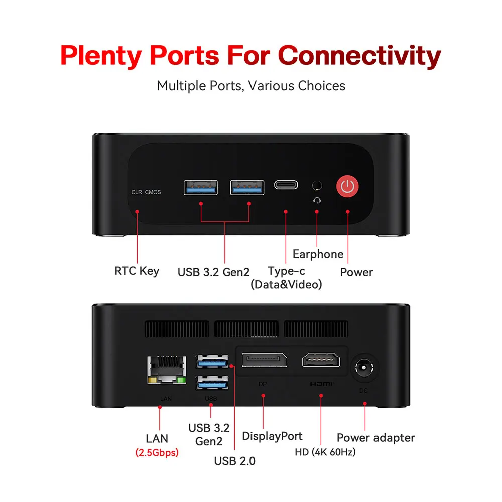 Beelink SER5 AMD R5 DDR4 5500U R3 3200U SER5 Max R7 DDR5 7735HS Mini PC DDR4 16G RAM 500G Type-C 4K Win11 Desktop Gamer Computer