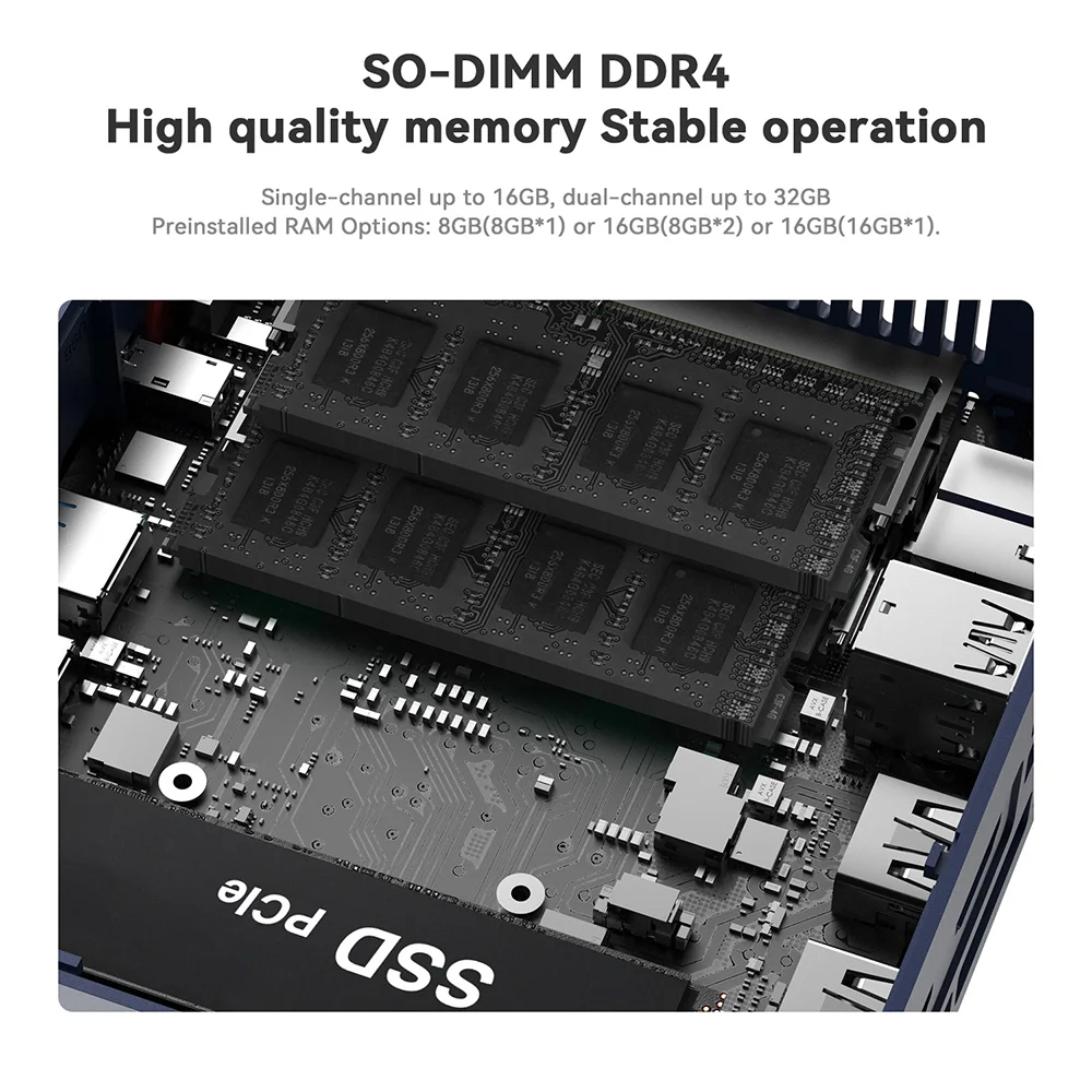 Beelink SER5 AMD R5 DDR4 5500U R3 3200U SER5 Max R7 DDR5 7735HS Mini PC DDR4 16G RAM 500G Type-C 4K Win11 Desktop Gamer Computer