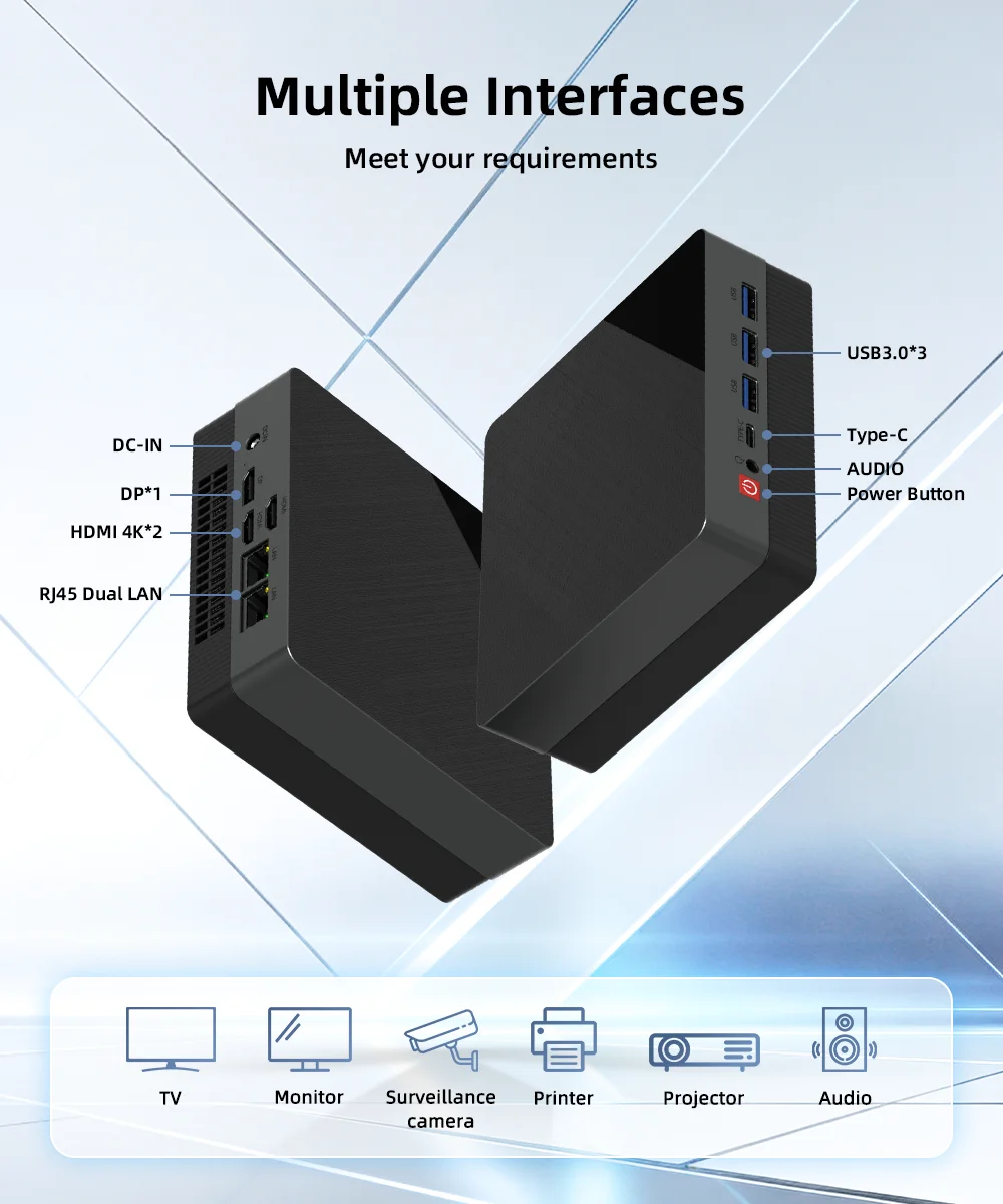 Texhoo MINI PC AMD Ryzen 5 7530U Windows 11 Pro 8G DDR4 2666MHz 256G NVME SSD Desktop Mini Computers WIFI6 BT5.2 Dual 4k Display