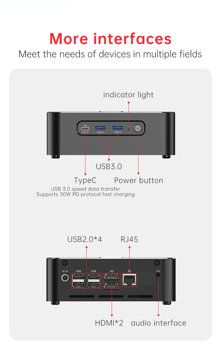 MOREFINE Mini Host M700S Loongson CPU 3A6000 High-Performance Processor Office Home Micro Computer Gaming Pc 16GB DDR4 256GB SSD