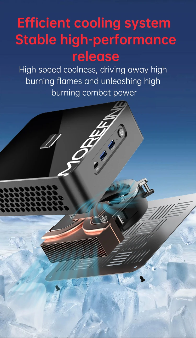 MOREFINE Mini Host M700S Loongson CPU 3A6000 High-Performance Processor Office Home Micro Computer Gaming Pc 16GB DDR4 256GB SSD