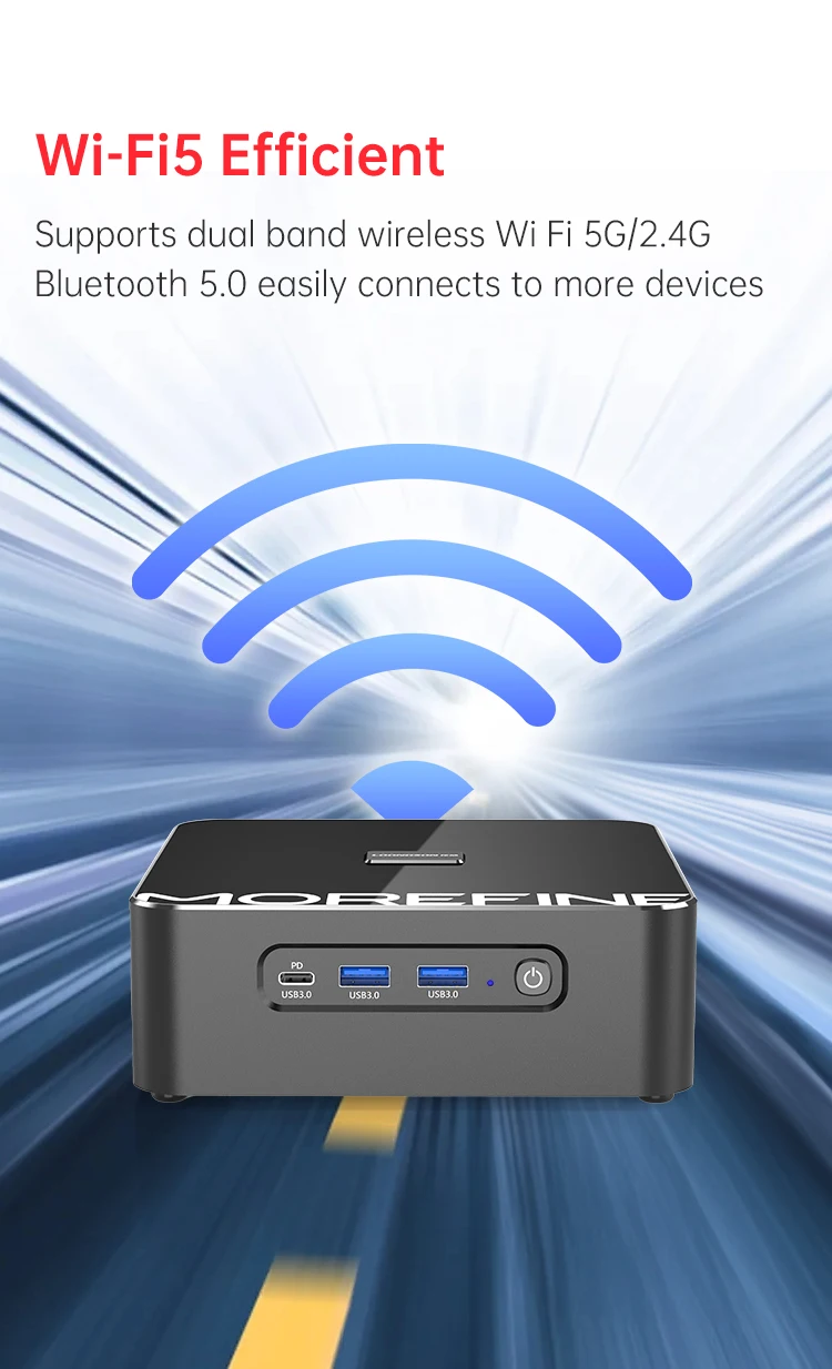 MOREFINE Mini Host M700S Loongson CPU 3A6000 High-Performance Processor Office Home Micro Computer Gaming Pc 16GB DDR4 256GB SSD