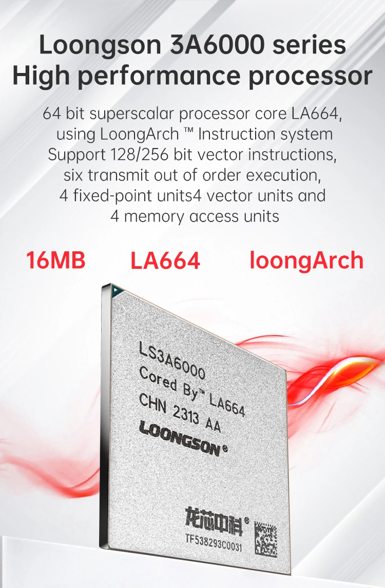 MOREFINE Mini Host M700S Loongson CPU 3A6000 High-Performance Processor Office Home Micro Computer Gaming Pc 16GB DDR4 256GB SSD