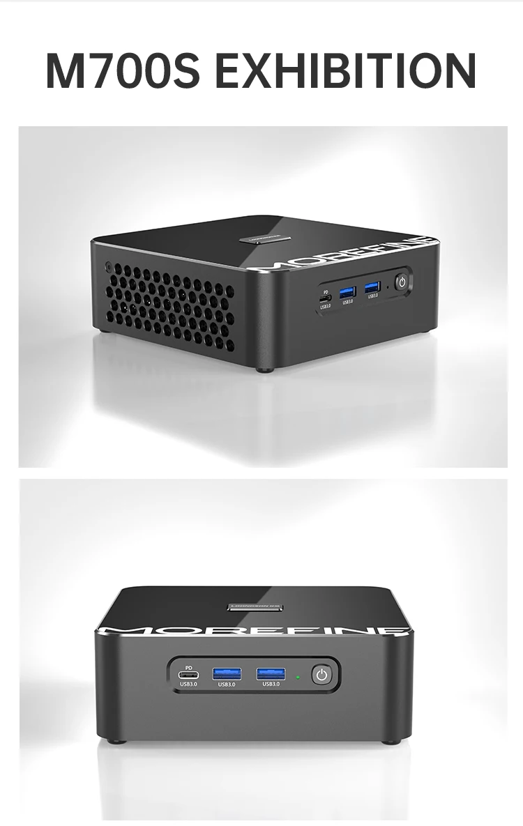 MOREFINE Mini Host M700S Loongson CPU 3A6000 High-Performance Processor Office Home Micro Computer Gaming Pc 16GB DDR4 256GB SSD