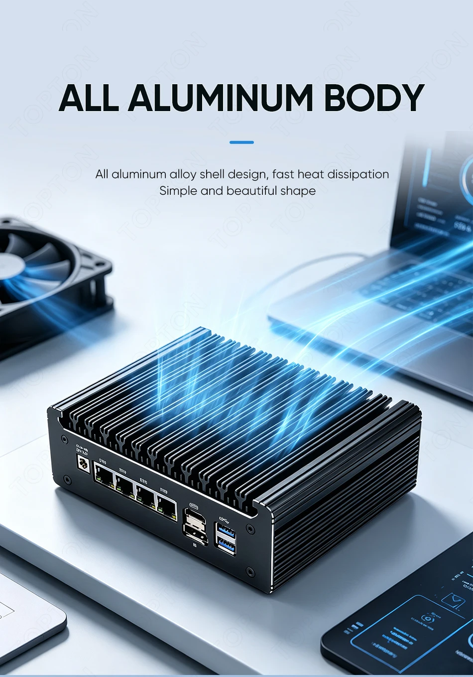 Solid Fanless Firewall Mini PC Intel N150 N95 Pentium 6405U 4417U i5-8250U 4x2.5G LANs Home Server DDR4 NVMe pfSense OPNsense