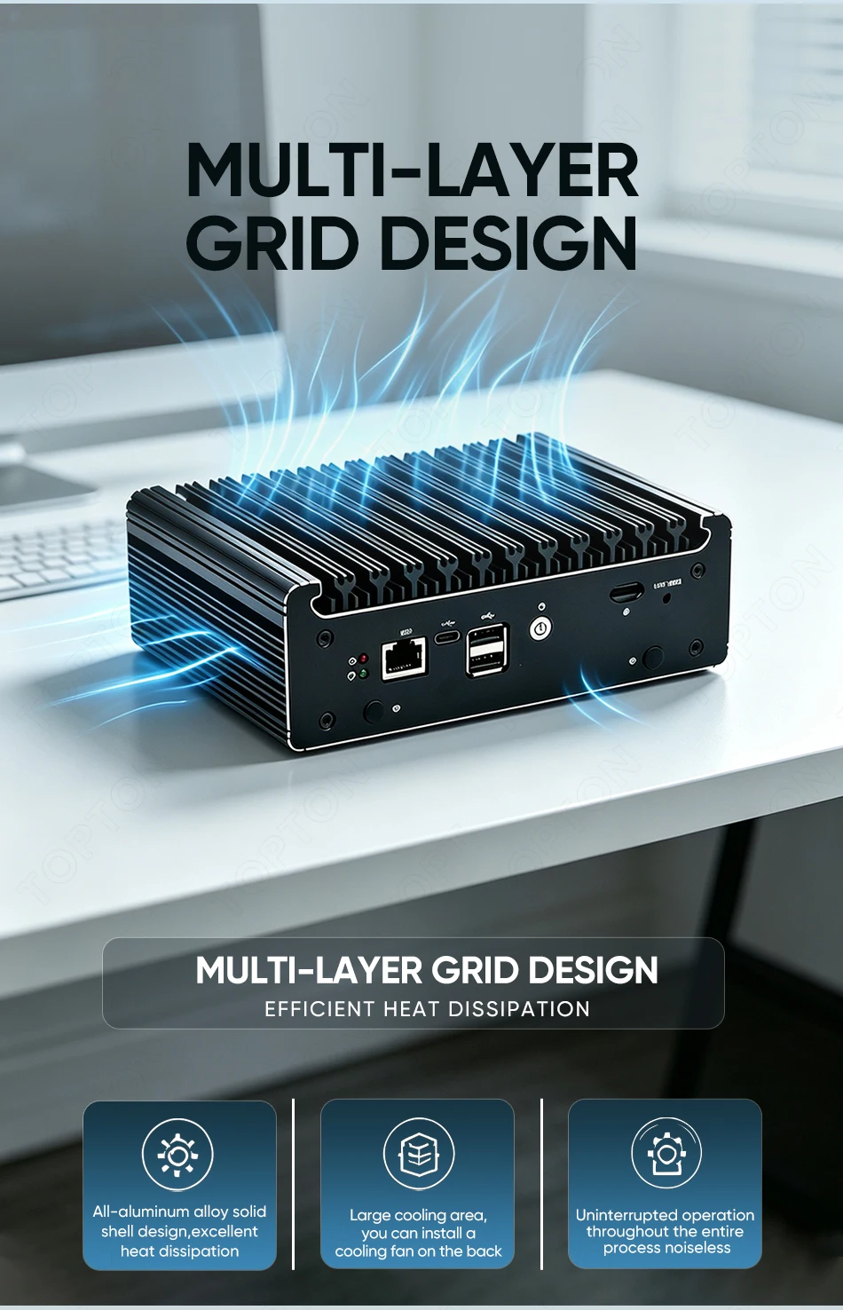 Solid Fanless Firewall Mini PC Intel N150 N95 Pentium 6405U 4417U i5-8250U 4x2.5G LANs Home Server DDR4 NVMe pfSense OPNsense