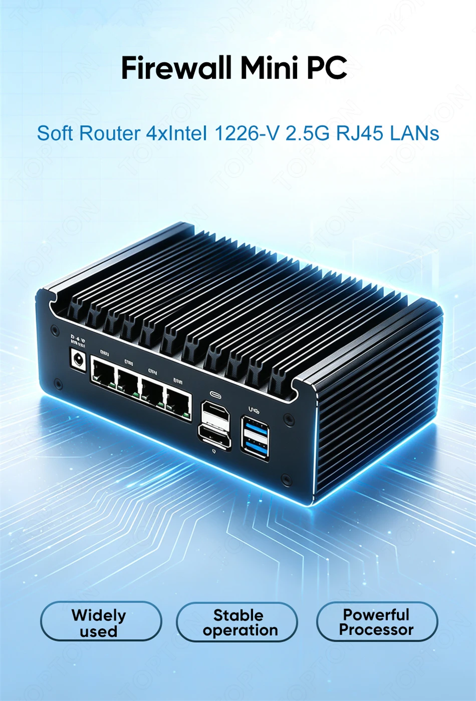 Solid Fanless Firewall Mini PC Intel N150 N95 Pentium 6405U 4417U i5-8250U 4x2.5G LANs Home Server DDR4 NVMe pfSense OPNsense