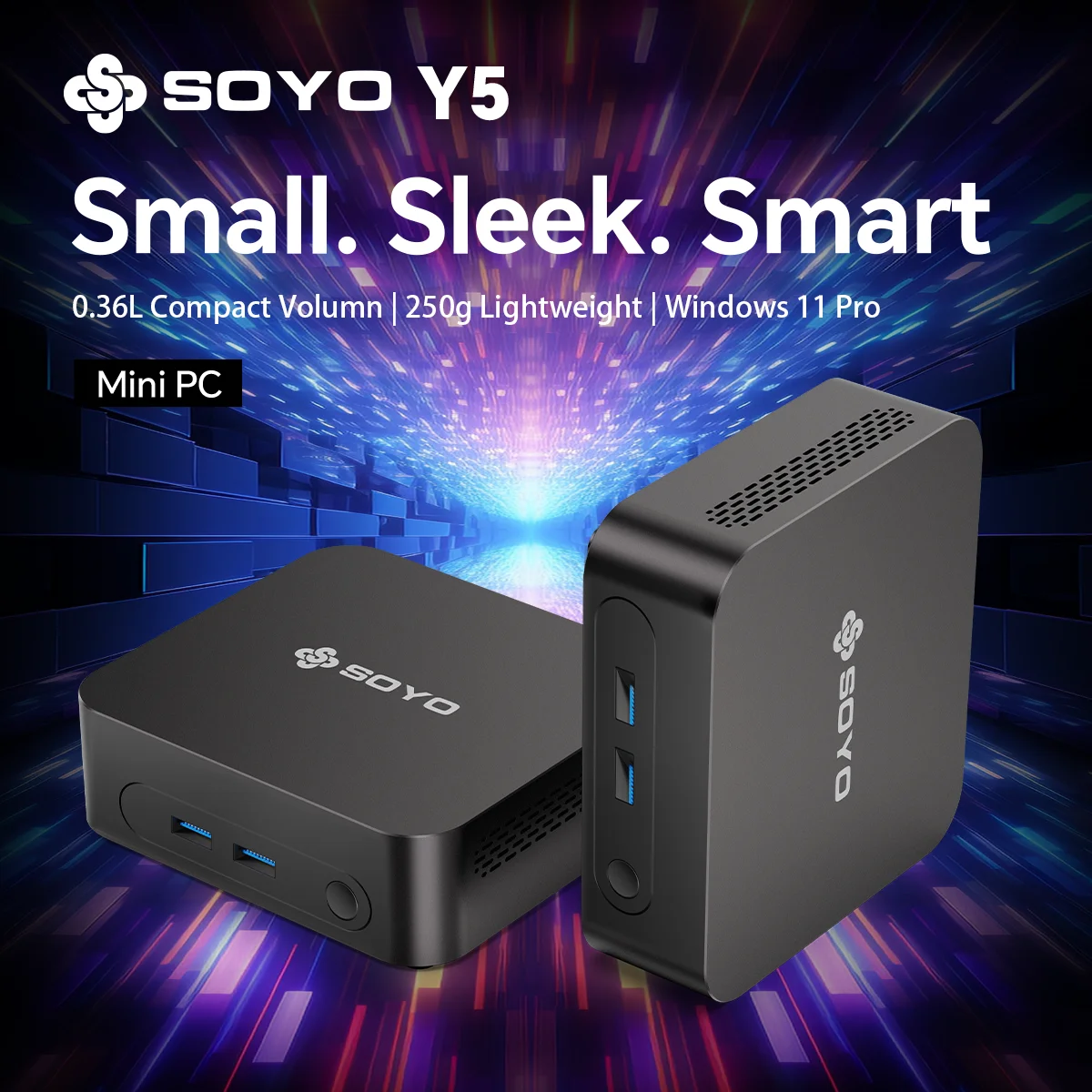 SOYO Mini PC Y5 Intel I3 4th Gen CPU 8GB RAM 128GB ROM Windows 10 WiFi BT4.2 Desktop Computer