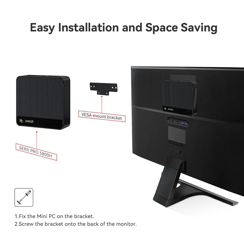 Beelink SER5 Pro AMD Ryzen7 5800H/5850U/ Ryzen5 5625U Mini PC 16GB RAM 500GB NVME SSD Windows 11 4K HD Desktop Gaming Computer