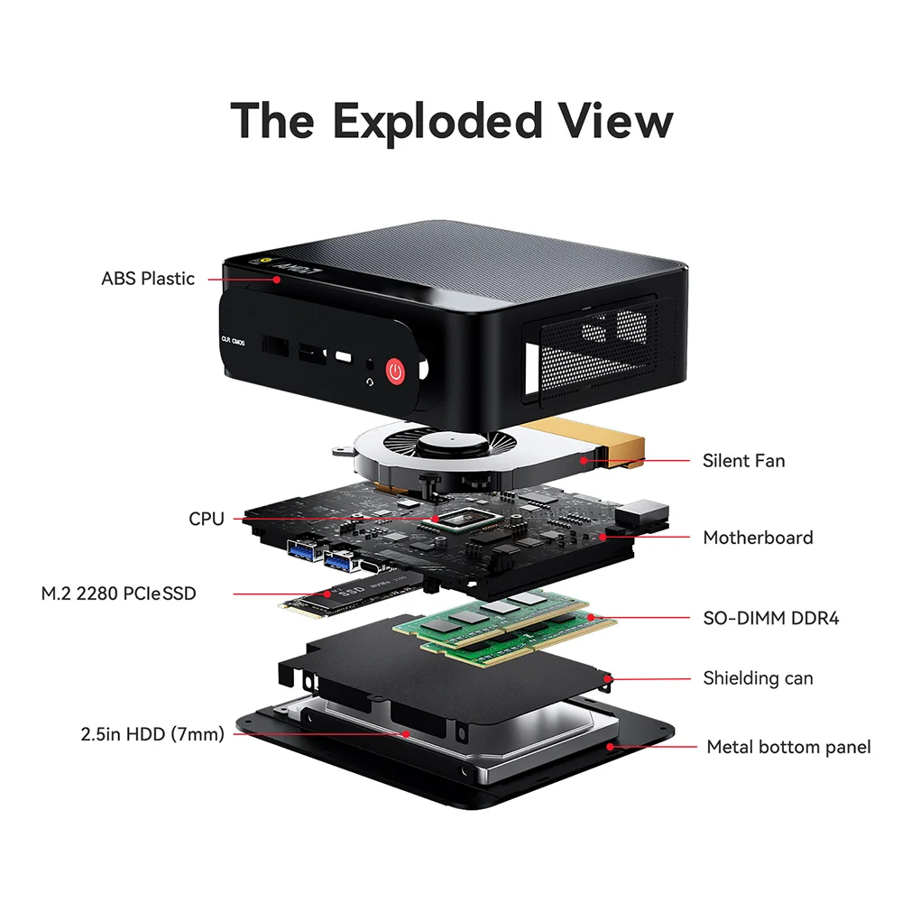 Beelink SER5 Pro AMD Ryzen7 5800H/5850U/ Ryzen5 5625U Mini PC 16GB RAM 500GB NVME SSD Windows 11 4K HD Desktop Gaming Computer