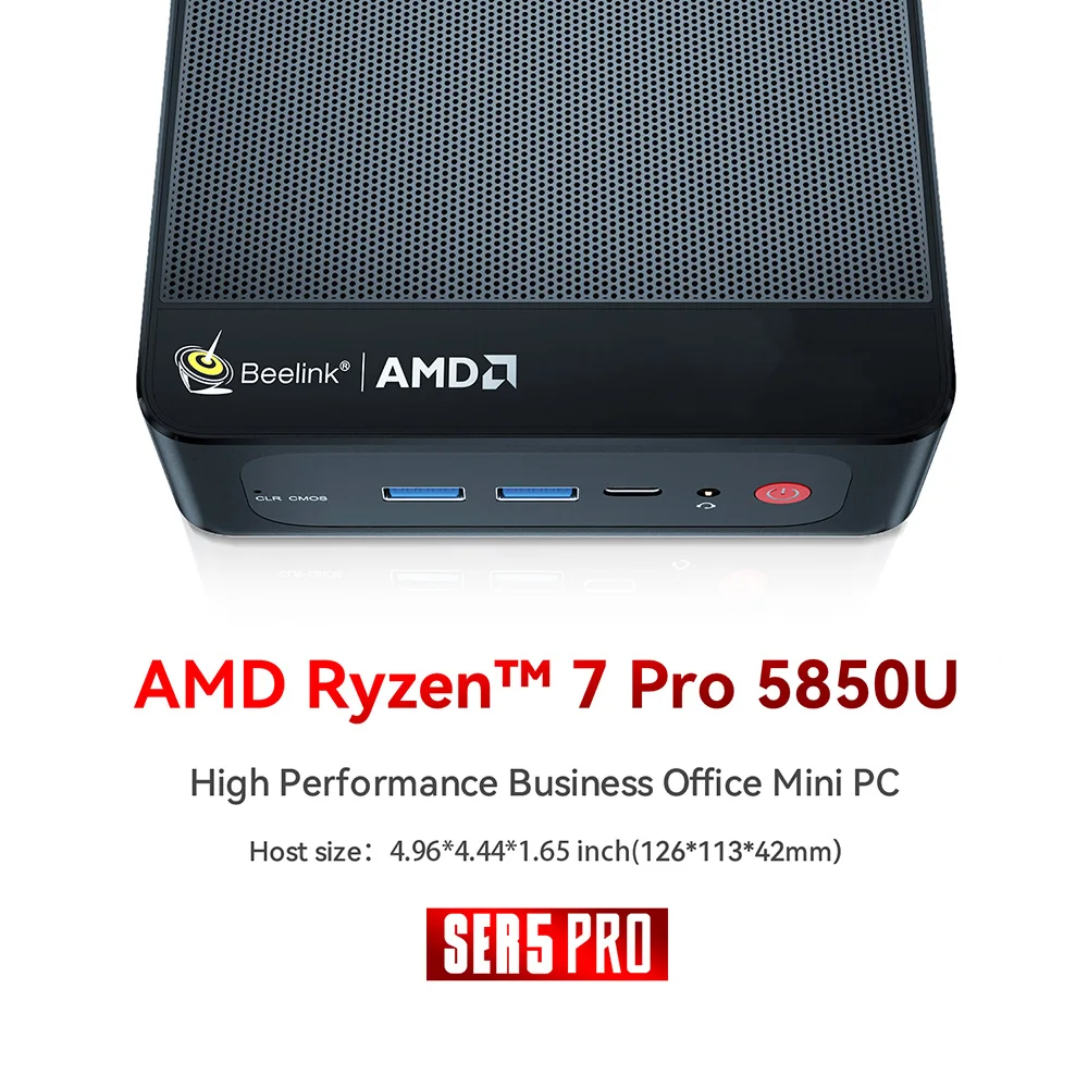Beelink SER5 Pro AMD Ryzen7 5800H/5850U/ Ryzen5 5625U Mini PC 16GB RAM 500GB NVME SSD Windows 11 4K HD Desktop Gaming Computer