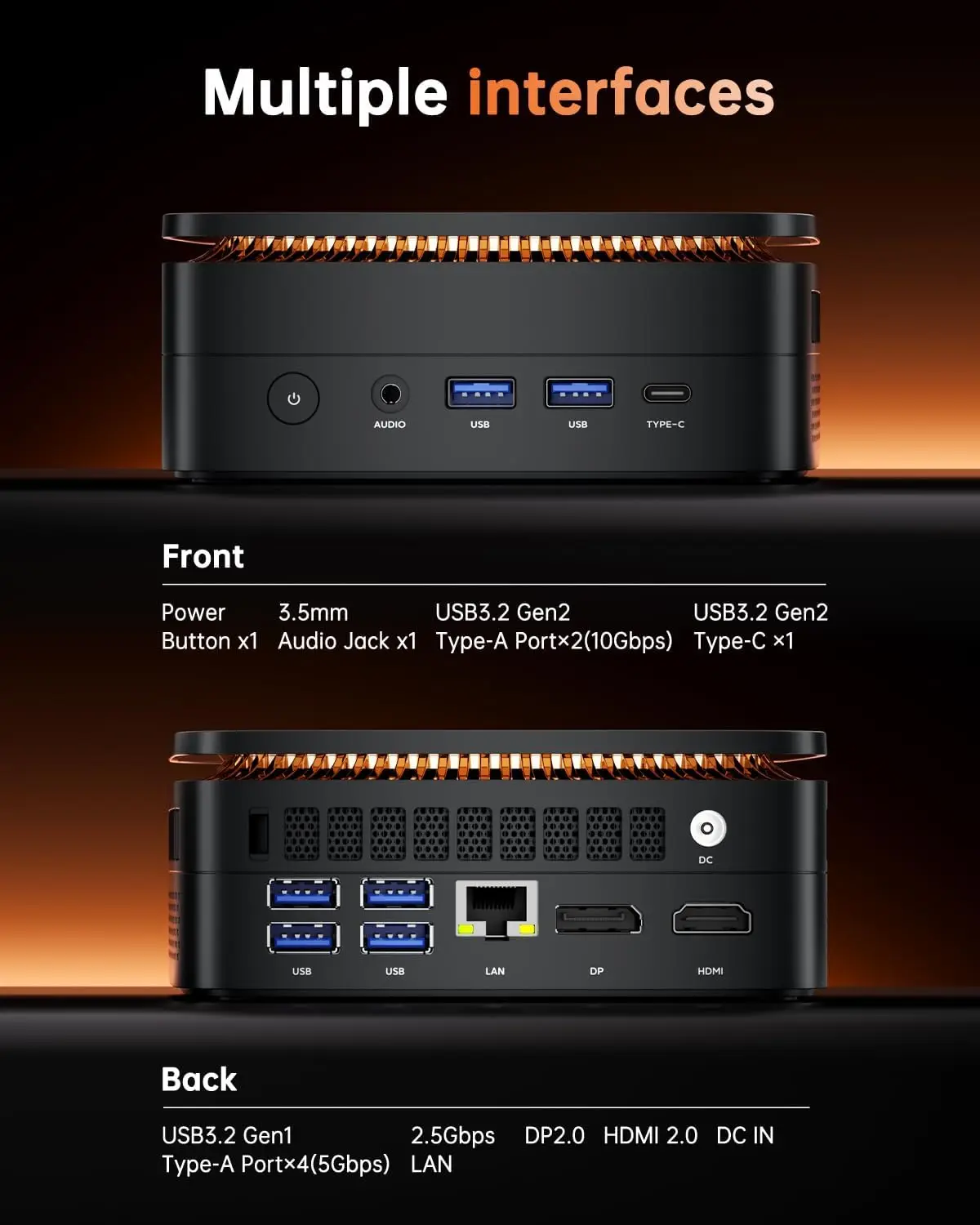 KAMRUI Mini PC R7 7735HS 16GB LPDDR5 512GB PCIe3.0 SSD Triple 4K Disply WiFi6 BT5.2 2.5Gbps LAN Win11Pro for Light Gaming Office