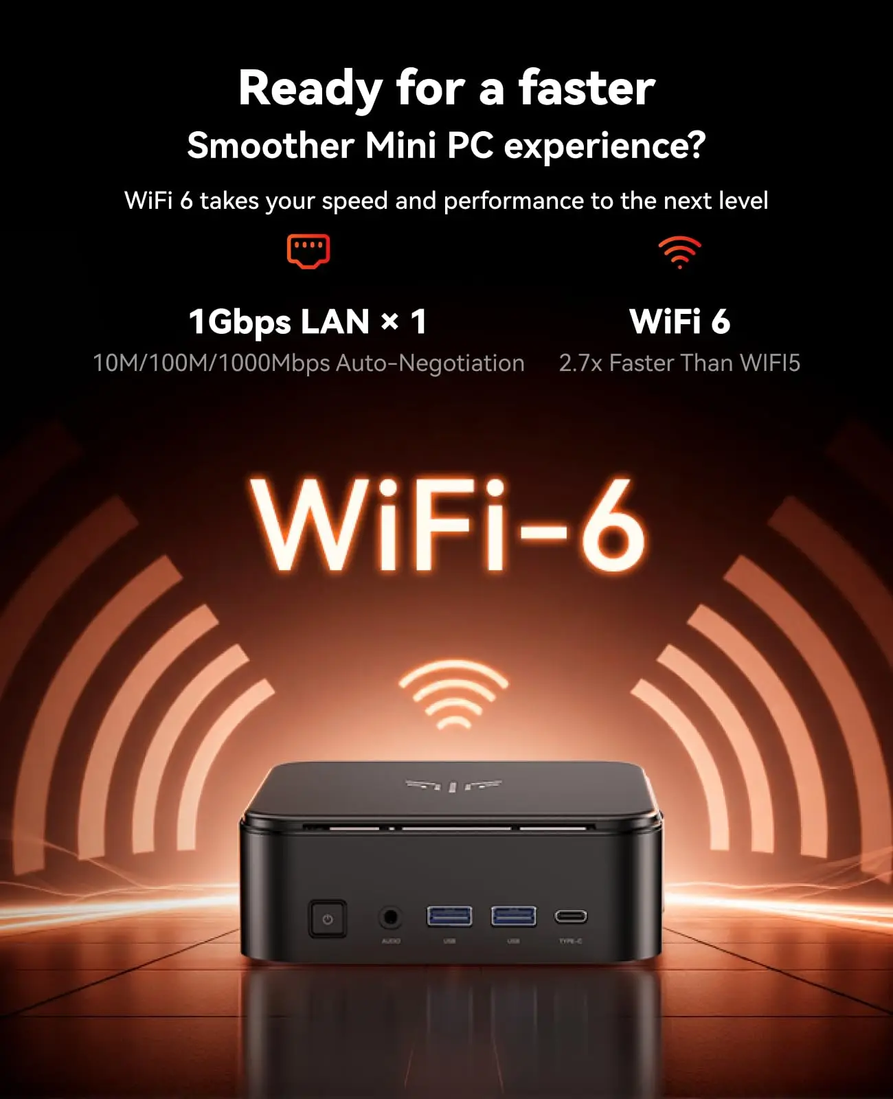 ACEMAGIC Ryzen 7 7730U Mini PC 16GB LPDDR4X 512GB M.2 SSD Desktop Computer 8C/16T Up to 4.5GHz WiFi 6 BT5.2 4K Triple Display