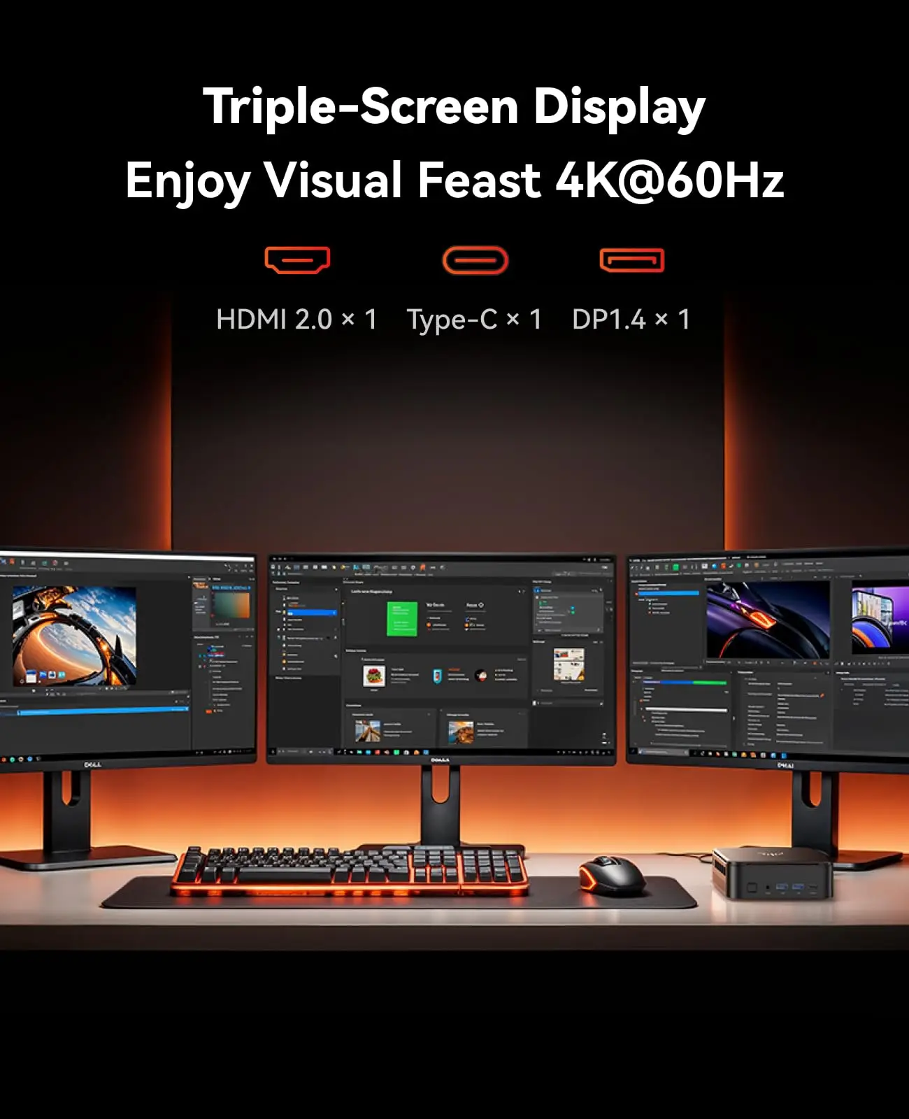 ACEMAGIC Ryzen 7 7730U Mini PC 16GB LPDDR4X 512GB M.2 SSD Desktop Computer 8C/16T Up to 4.5GHz WiFi 6 BT5.2 4K Triple Display
