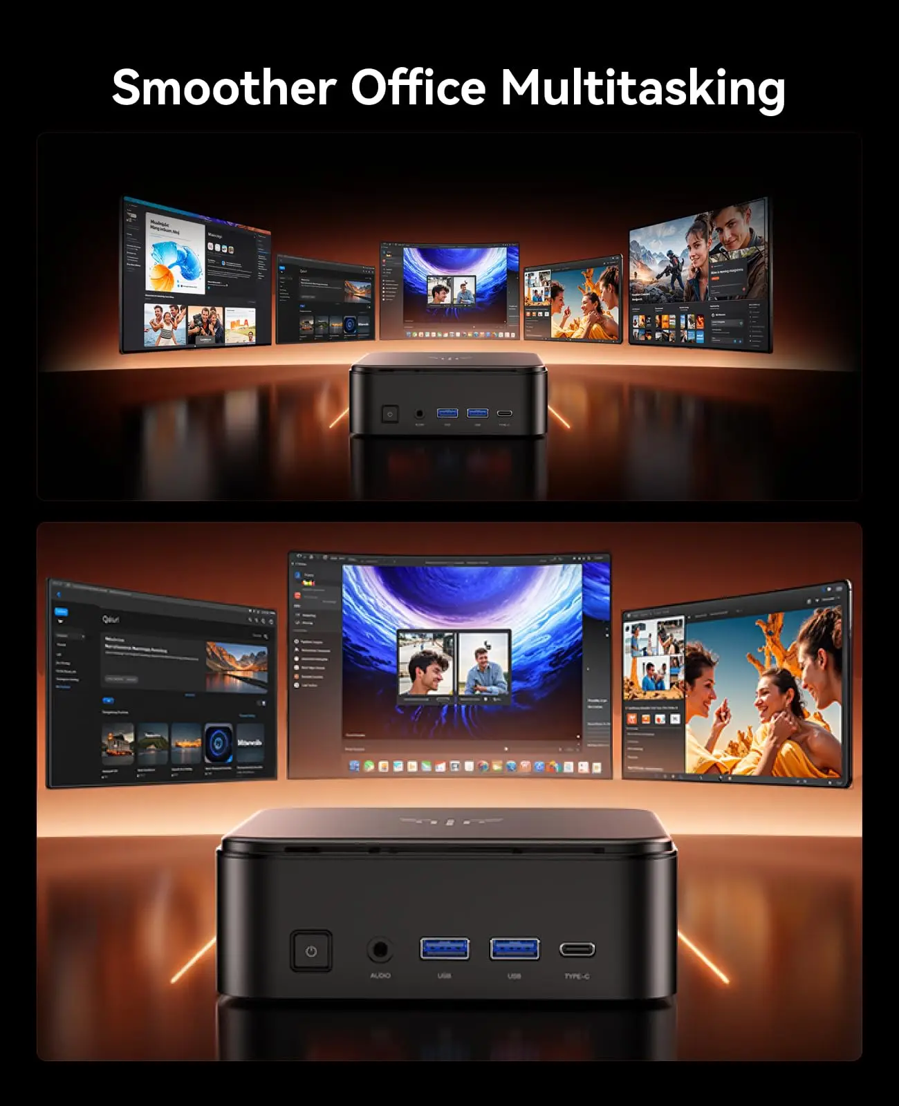 ACEMAGIC Ryzen 7 7730U Mini PC 16GB LPDDR4X 512GB M.2 SSD Desktop Computer 8C/16T Up to 4.5GHz WiFi 6 BT5.2 4K Triple Display