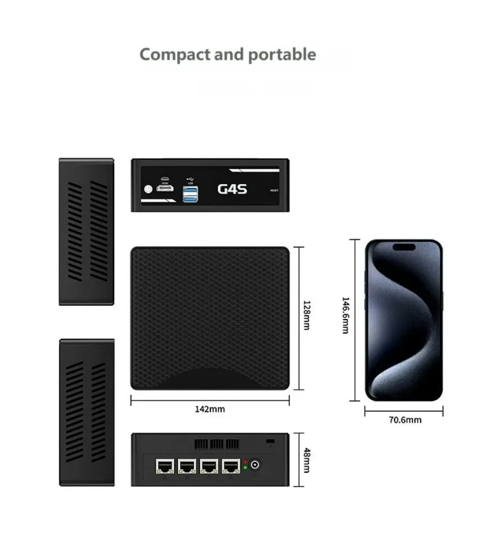 SZBOX G4S Soft Router Intel J4105/J5005 Industrial Mini PC 4* 2.5G LAN Firewall Appliance NAS VPN Network Server Computer