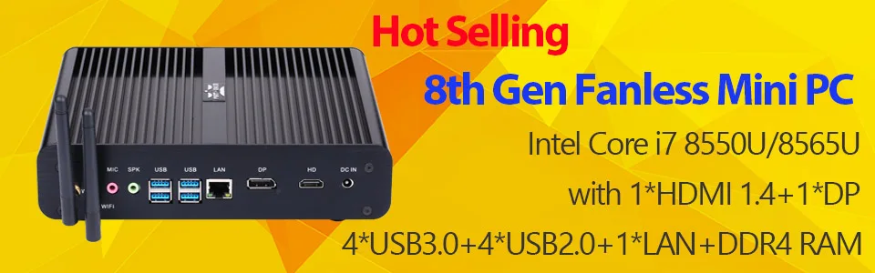Partaker Industrial PC 14th Gen Ultra 5 125U Ultra 7 155U Win11 Pro 4K 3x HD 3x LAN Type-C Digital Signage Fanless AI Mini PC