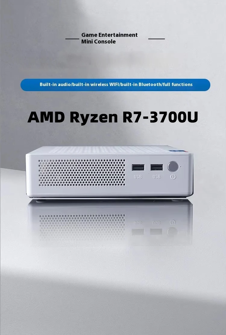 Ryzen 7 3700U Mini PC Mini Host With Stereo DDR4 NVMe SSD 2.5 Windows 11 Pro Rich Interface Desktop Computer