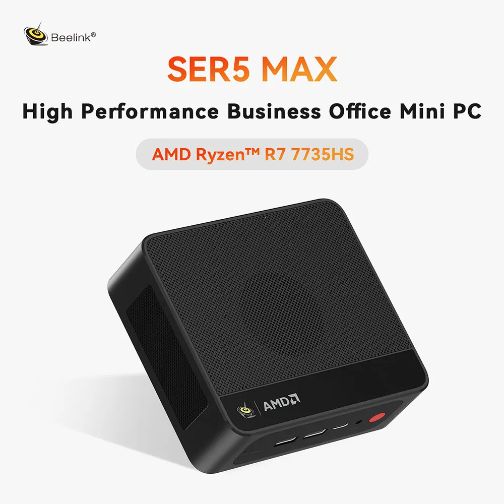 Beelink Mini PC SER 5 SER5 MAX AMD Ryzen R7 7735HS  R5 5500U Desktop Gaming Computer WiFi 6 1000M M.2 2280 NVMe SSD 4K 60Hz