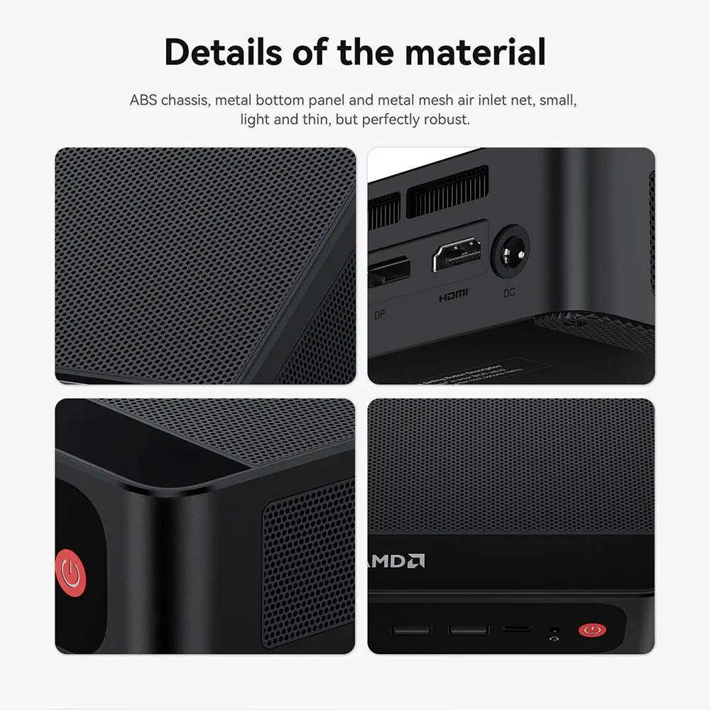 Beelink Mini PC SER 5 SER5 MAX AMD Ryzen R7 7735HS  R5 5500U Desktop Gaming Computer WiFi 6 1000M M.2 2280 NVMe SSD 4K 60Hz