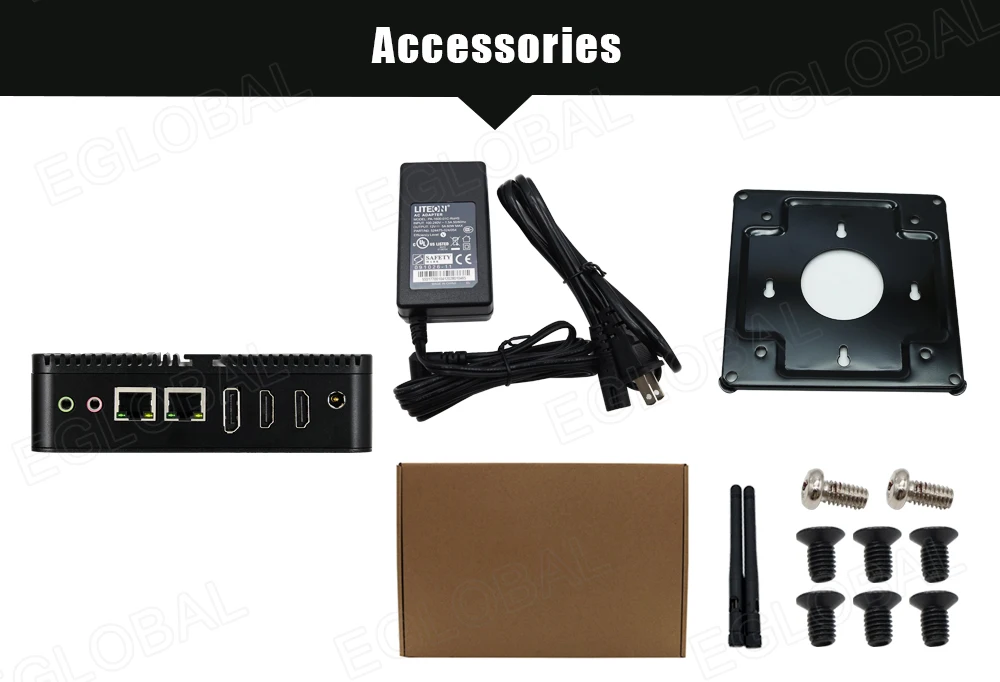 EGLOBAL Intel 12th Elkhart Lake J6412 6413 N95 N100 3HDMI Fanless Mini PC Dual LAN 2x RS232 Windows11 Linux Industrial Computer