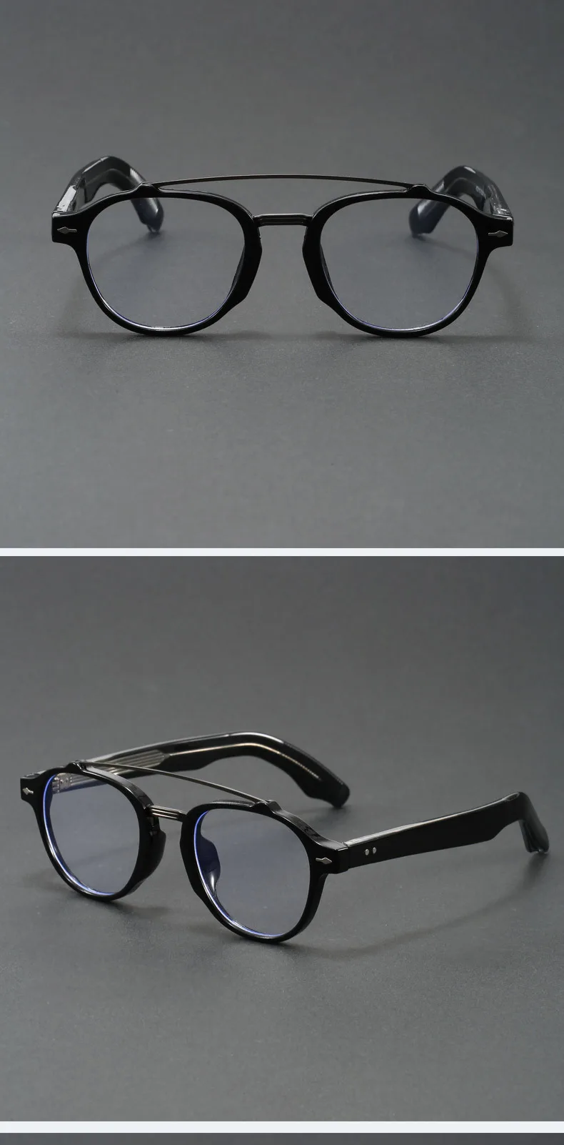 BLMUSA (M) Trendy Pilot Round Myopia Photochromic Prescription Reading Glasses Anti Blue Light Optical Men Polarized Sunglasses