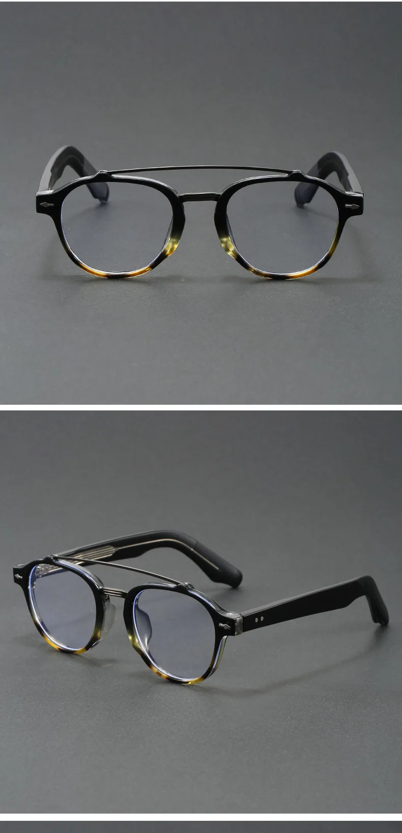 BLMUSA (M) Trendy Pilot Round Myopia Photochromic Prescription Reading Glasses Anti Blue Light Optical Men Polarized Sunglasses