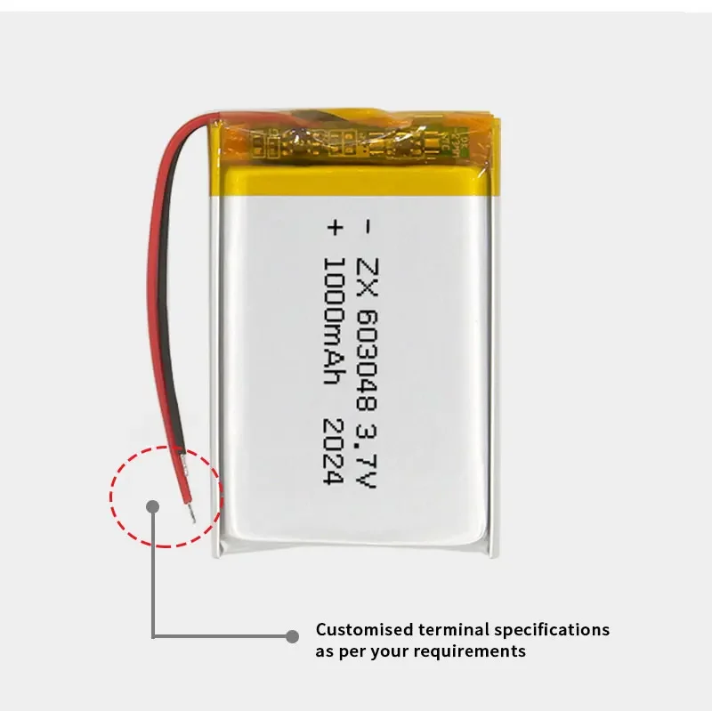 603048 3.7V Battery 1000mAh Rechargeable Lithium Batteries Polymer Cell for Game Console Controller Tendon Gun Bluetooth Headset