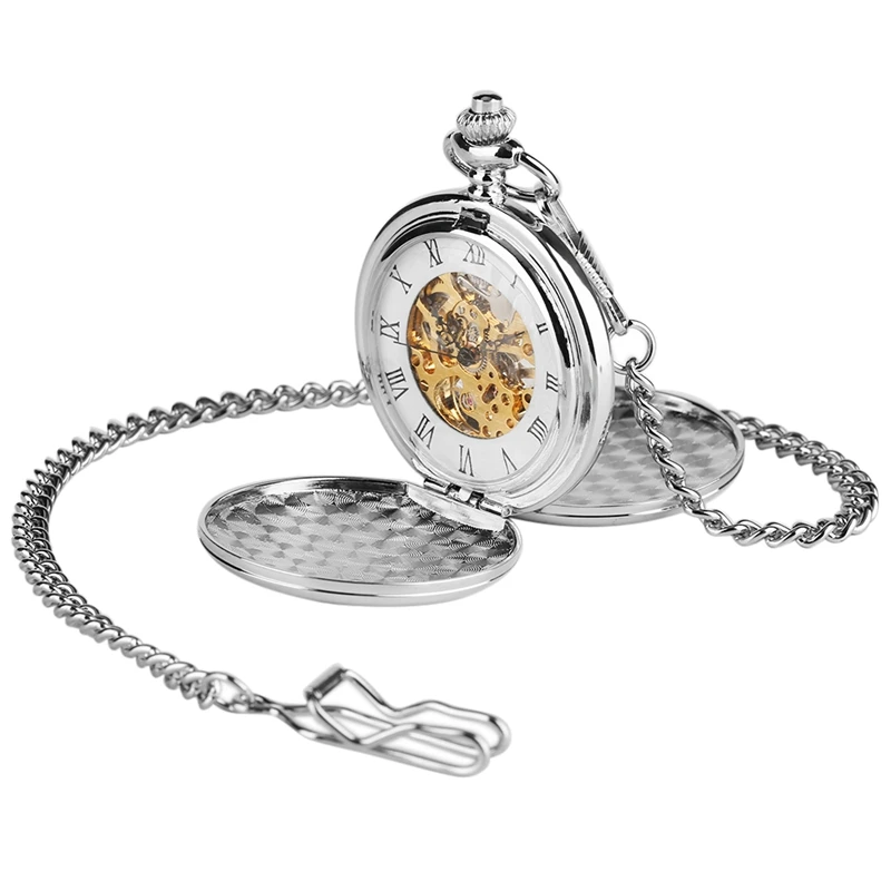 Simple Design double full hunter Mechanical Pocket Watch for Women Men Steampunk Chain Watches Gift Clock Top Brand Luxury reloj
