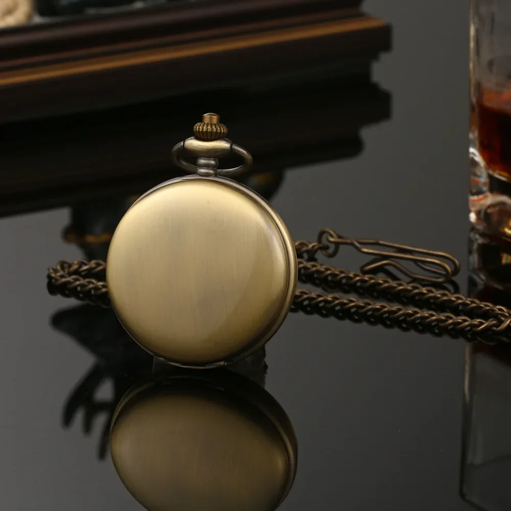 New Hand Wind Mechanical Men Pocket Watch Skeleton Dial Steampunk Necklace Pendant Vintage Dress Fob Watches for Weeding Gift