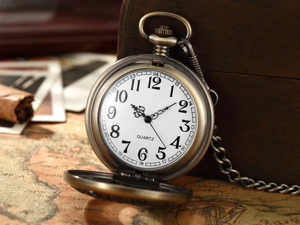 Solid Wood Mechanical Pocket Watch FOB Chain Locket Dial Hollow Steampunk Skeleton Men Women Mens Male Clock Watches Box Package