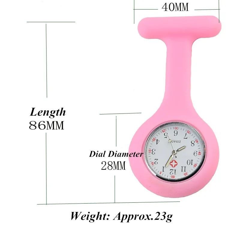 Fashion Pocket Watches Doctor Fob Watch Brooches Silicone Tunic Batteries Quartz-watch with Clip Nurse Watch for Medical Gifts