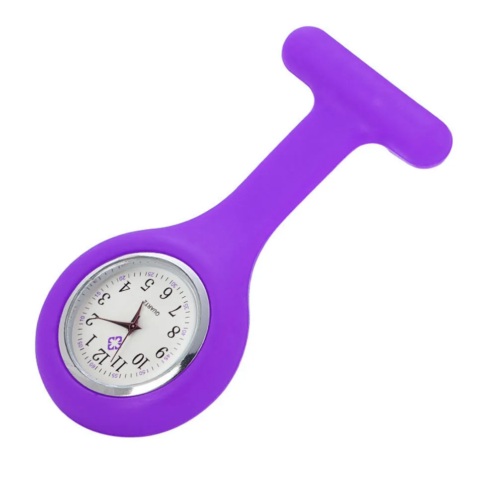 Fashion Pocket Watches Doctor Fob Watch Brooches Silicone Tunic Batteries Quartz-watch with Clip Nurse Watch for Medical Gifts