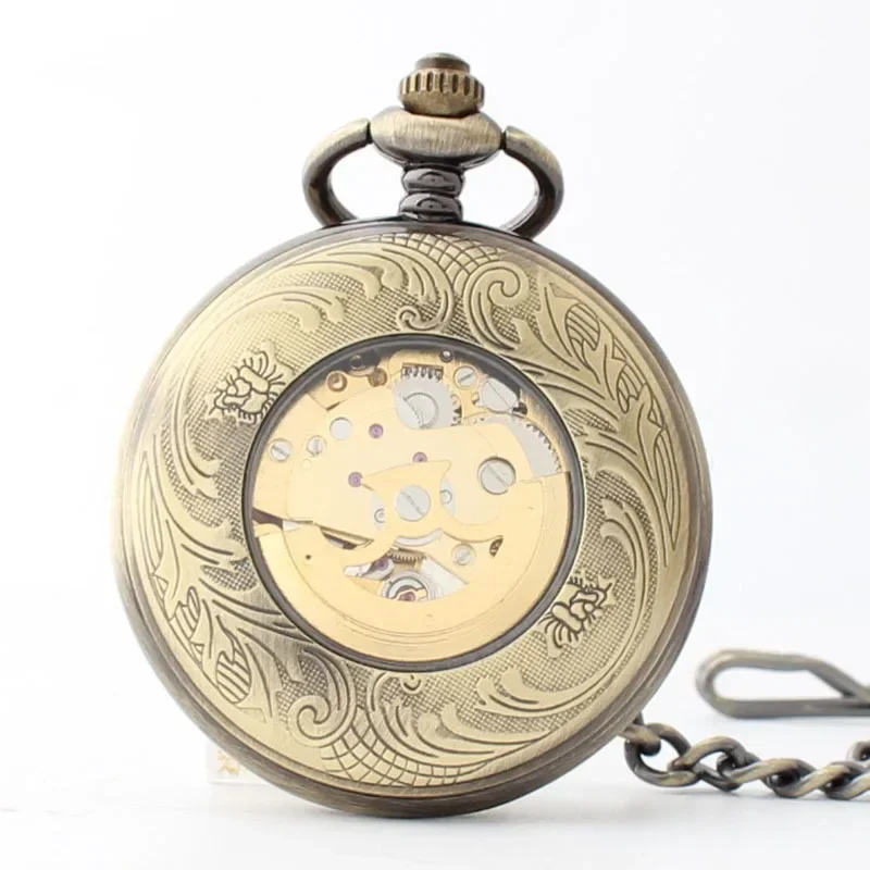 Classic Switzerland Red Cross Hollow Mechanical Pocket Watch Hand Wind Fob Watches High Quality Men Women Pocket Watch Gift