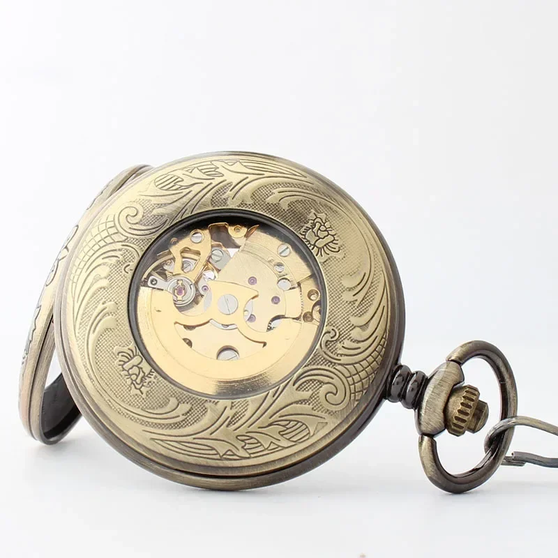 Classic Switzerland Red Cross Hollow Mechanical Pocket Watch Hand Wind Fob Watches High Quality Men Women Pocket Watch Gift