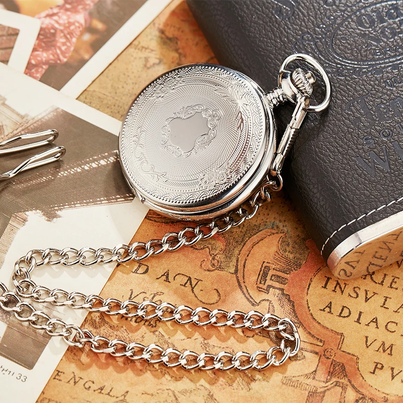 Antique Steampunk Vintage Roman Numerals Quartz Pocket Watch Multicolor Case Necklace Pendant Clock Chain Men's Women 2020