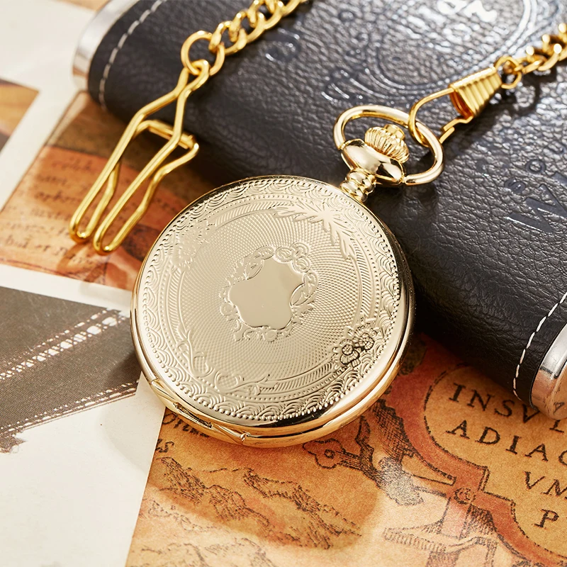 Antique Steampunk Vintage Roman Numerals Quartz Pocket Watch Multicolor Case Necklace Pendant Clock Chain Men's Women 2020