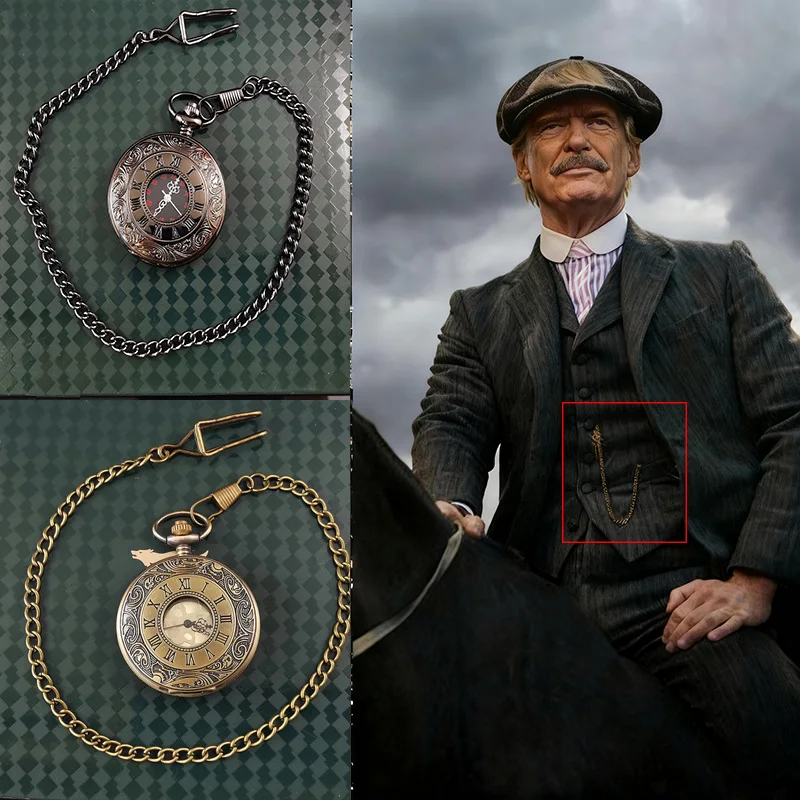 Shelby pocket watch, vest chain, suit accessories, electronic retro tourbillon watch, mechanical men's style