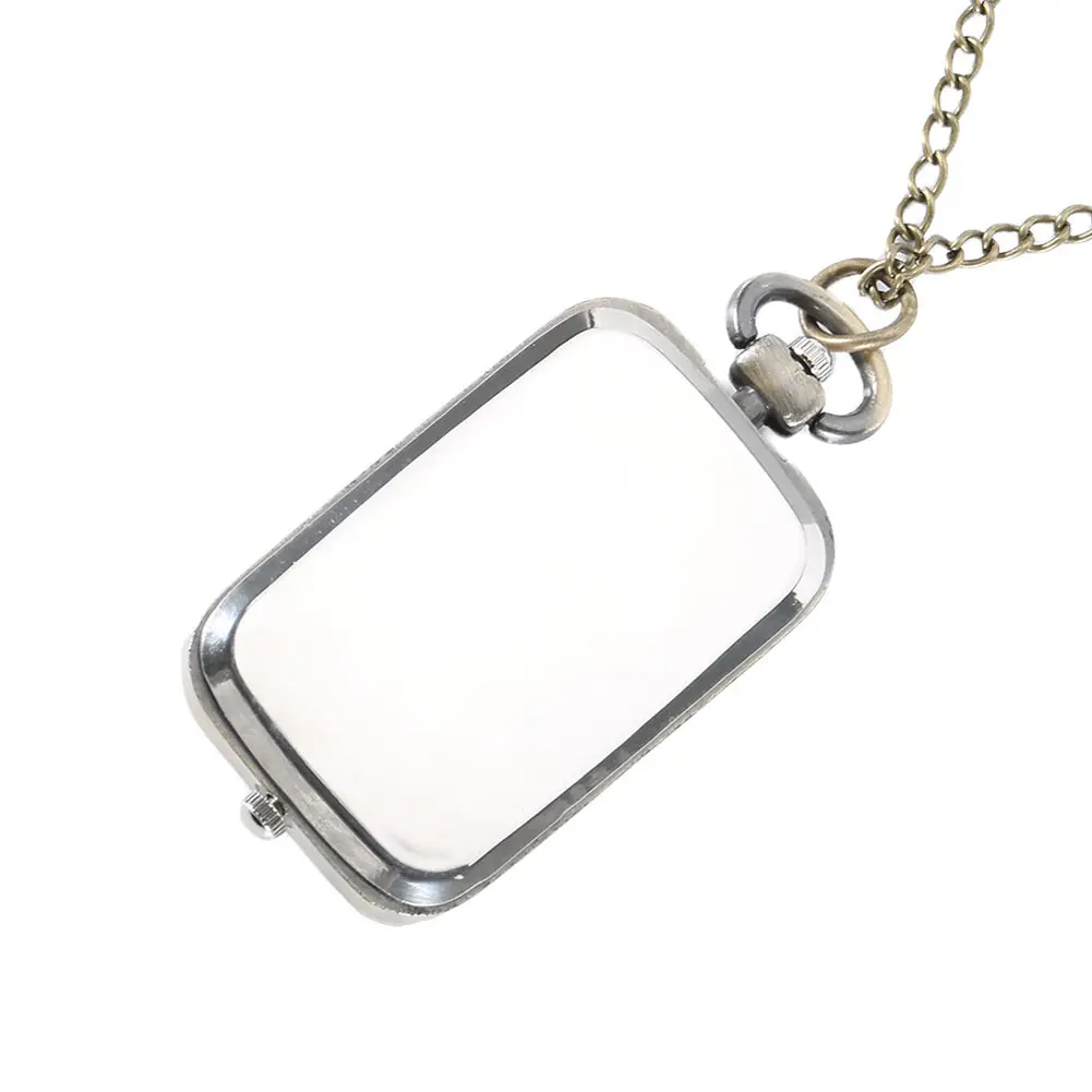 Fashion Silver Heart Shaped Lovely Hollow Elegant Quartz Pocket Watch Necklace Pendant for Women Ladies Girl Birthday Gift