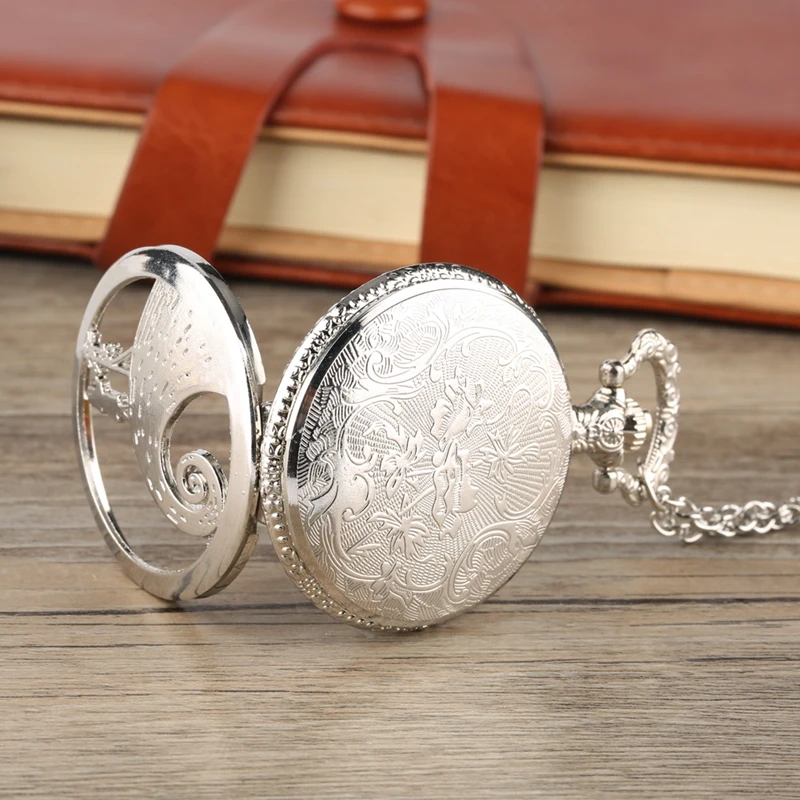 Retro Skull Punk Chain Necklace Quartz Pocket Watch Jack Pendant Retro Bronze Jewelry Fob Necklace Watches for Men Women Kids