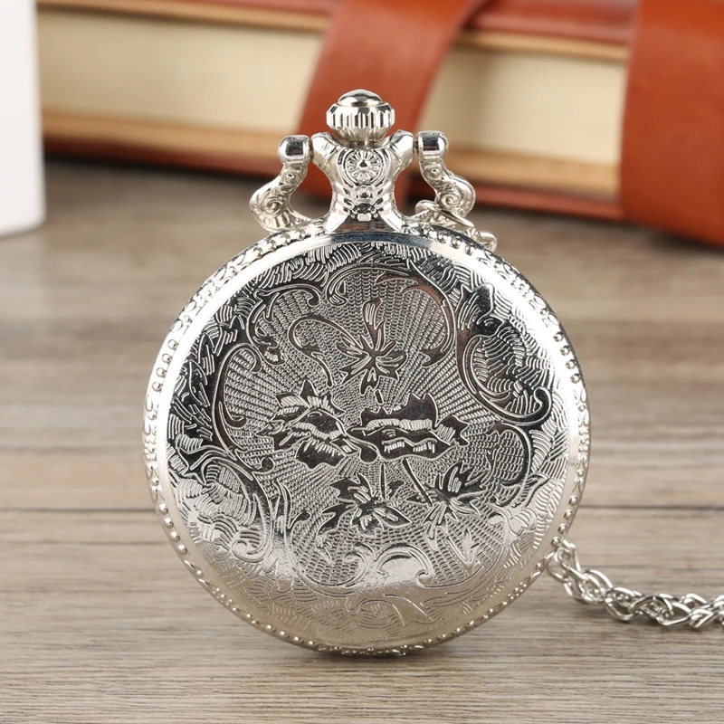 Retro Skull Punk Chain Necklace Quartz Pocket Watch Jack Pendant Retro Bronze Jewelry Fob Necklace Watches for Men Women Kids