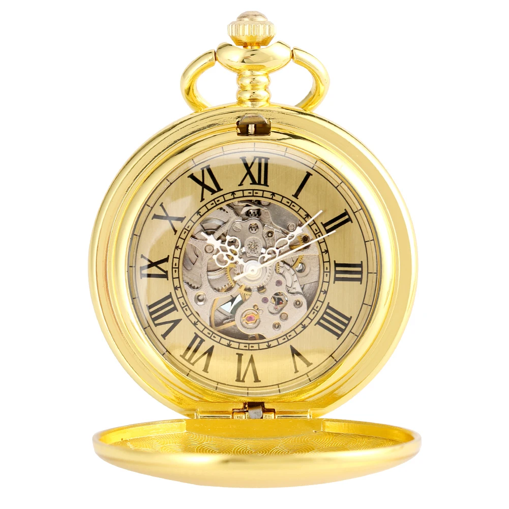 Golden Automatic Mechanical Pocket Watch Fob For Nurse Luxury Fashion Trendy Stylish Shield Pendant Men Women Christmas Gift